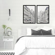 City Wall Art Paris Street Scenes with Eiffel Tower Line Drawing | Set of 2