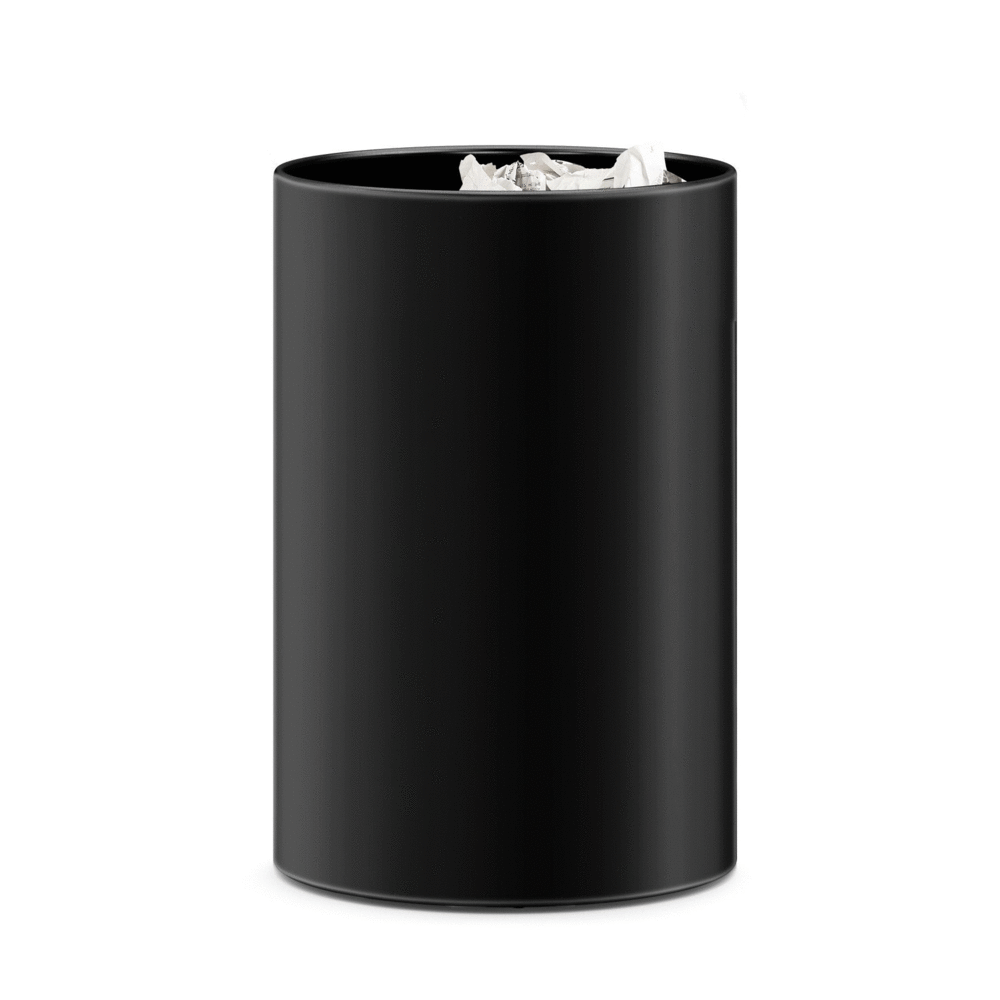Civos Black Stainless Steel Round 37.5 cm Waste Paper Basket 50508