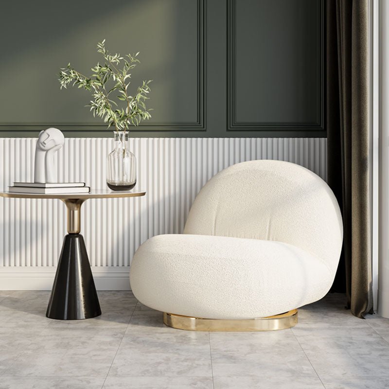 Classic Boucle Pacha Lounge Chair, Gold Base