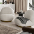 Classic Boucle Pacha Lounge Chair, Gold Base