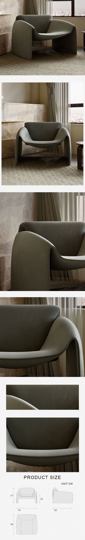 Classic Crab Armchair, Real Leather