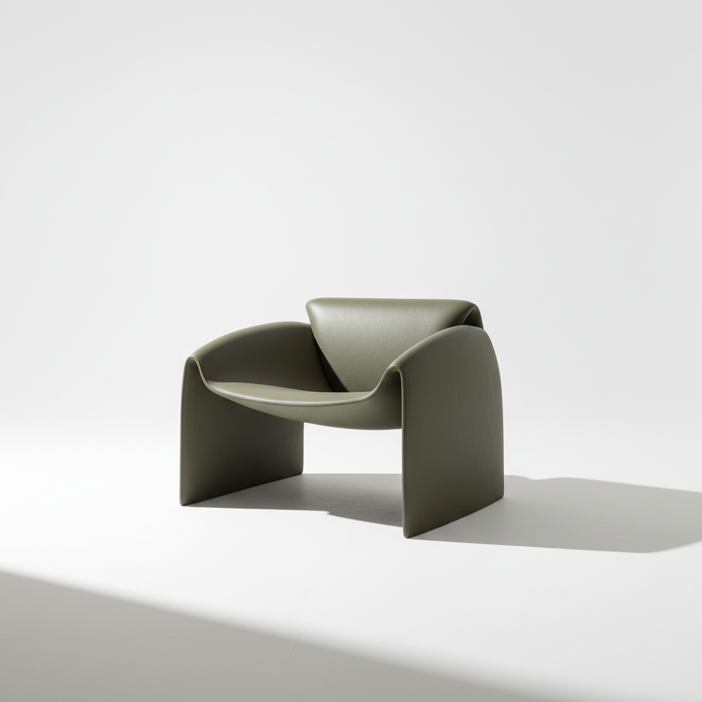 Classic Crab Armchair, Real Leather