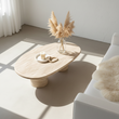 Clio Art Deco Coffee Table, Oval, Marble