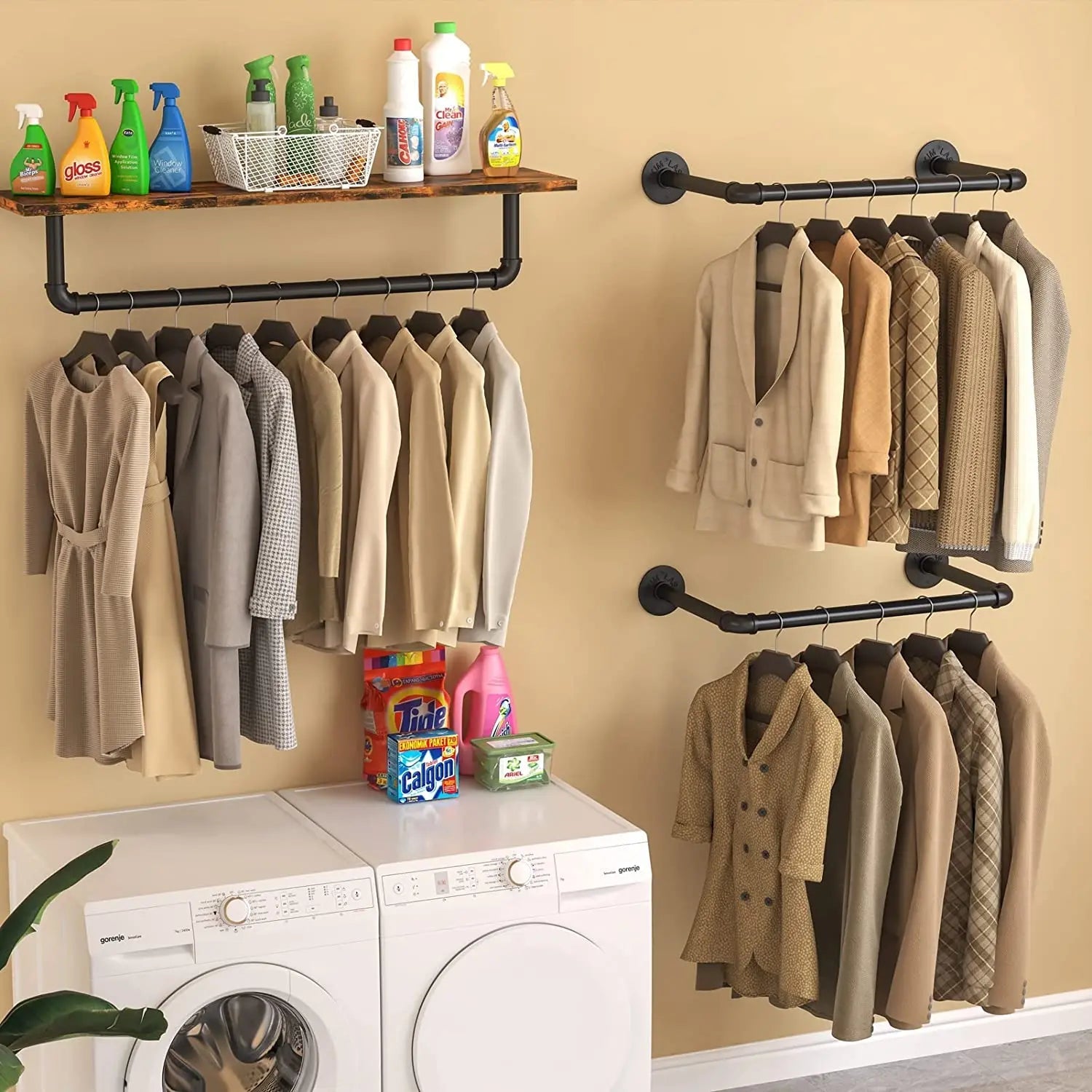 Clothes Rack Clothes Hanger Pole, Garment Bar, Closet Organizer, Garment Hanging Rod, Super Strong Bearing Metal Pipe, 2X