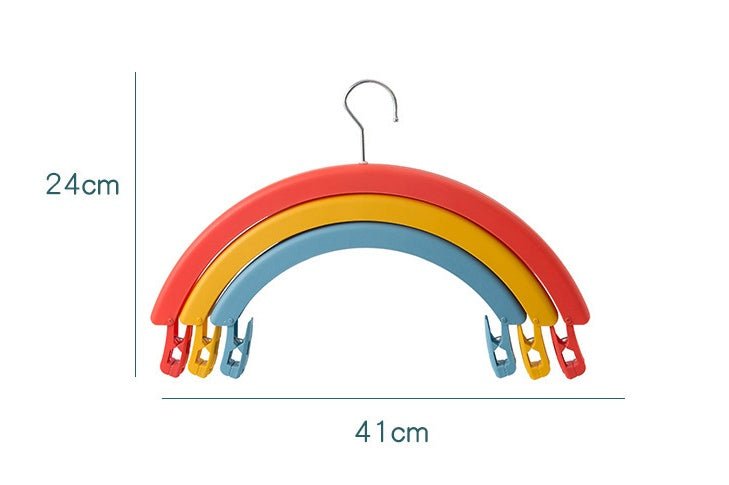 Clothes Rack Creative Rainbow Rotating Racks Multifunctional Three - layer Bed Sheet Drying Rack Clothes Hanger With Pants Clip