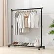 Clothes Rack With Wheels Metal Telescopic Adjustable Laundry Shop Living Room Bedroom Garment Rack Heavy - duty Standing Hanger