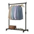 Clothes Rack With Wheels Metal Telescopic Adjustable Laundry Shop Living Room Bedroom Garment Rack Heavy - duty Standing Hanger