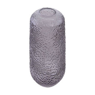 Colbie Large Embossed Grey Glass Vase