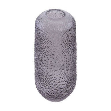 Colbie Large Embossed Grey Glass Vase