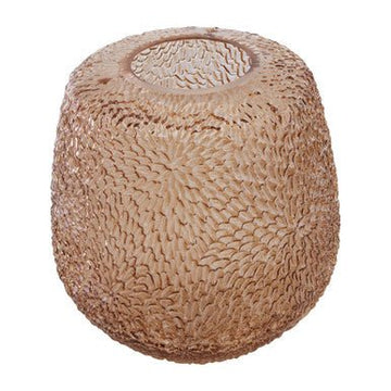 Colbie Medium Embossed Amber Glass Vase