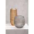 Colbie Medium Embossed Grey Glass Vase