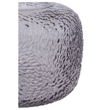 Colbie Small Embossed Grey Glass Vase