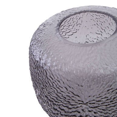 Colbie Small Embossed Grey Glass Vase