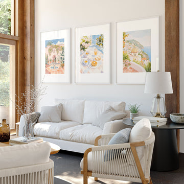 Color Painting For Living Room | Set of 3 Beach Decor Wall art Prints