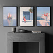Colorful Living Room Walls | Set of 3 Italian Lifestyle Wall art Prints