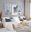 Colorful Living Room Walls | Set of 3 Italian Lifestyle Wall art Prints