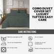 Como Tufted Duvet Cover Set with Pillowcases Grey Natural White Elegant Easy - Care Bedding Single Double King Sizes