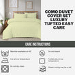 Como Tufted Duvet Cover Set with Pillowcases Grey Natural White Elegant Easy - Care Bedding Single Double King Sizes