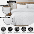 Como Tufted Duvet Cover Set with Pillowcases Grey Natural White Elegant Easy - Care Bedding Single Double King Sizes
