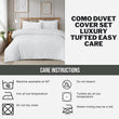 Como Tufted Duvet Cover Set with Pillowcases Grey Natural White Elegant Easy - Care Bedding Single Double King Sizes
