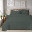 Como Tufted Duvet Cover Set with Pillowcases Grey Natural White Elegant Easy - Care Bedding Single Double King Sizes