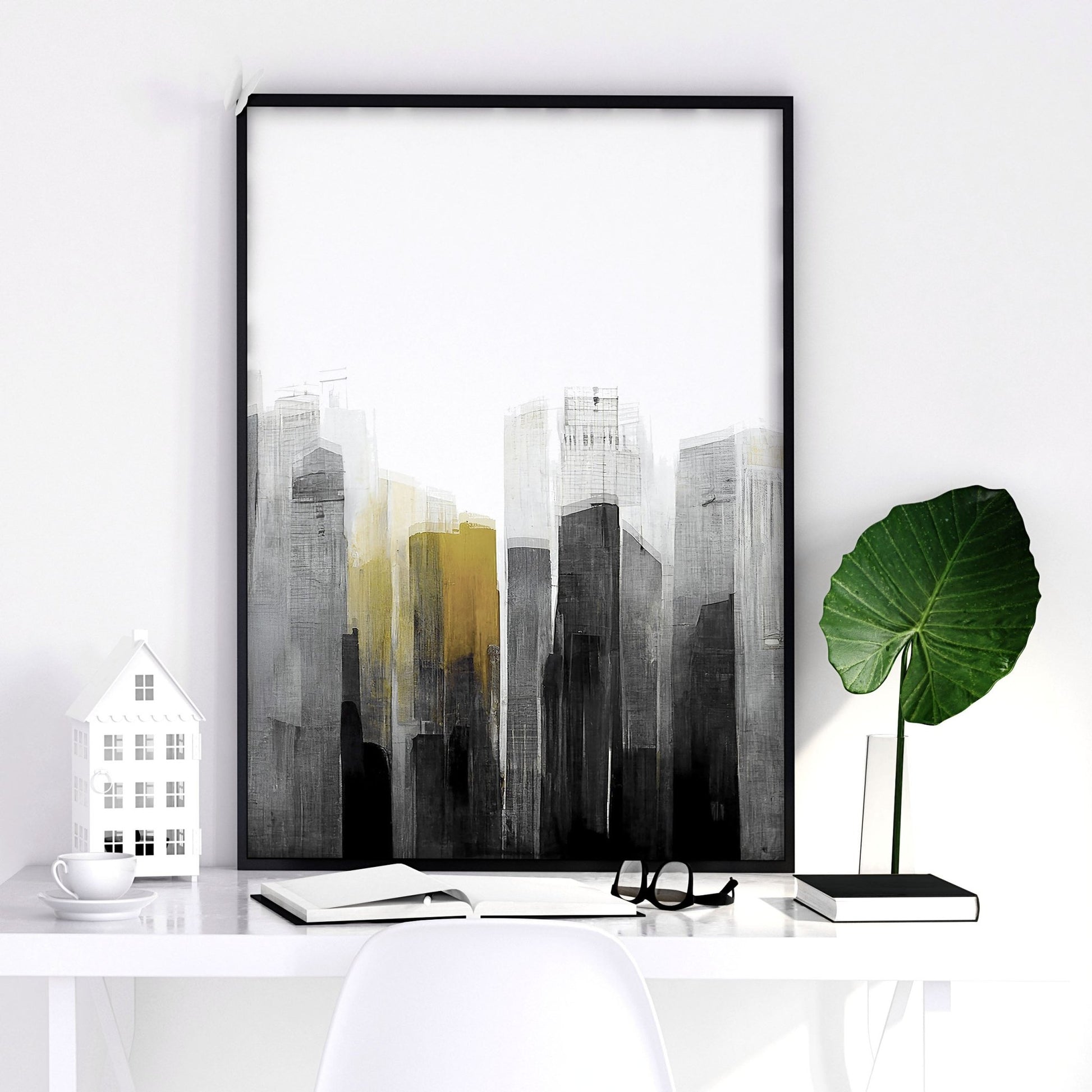 Contemporary Art For Walls | Set of 3 Urban Skyscrapers Wall art Prints