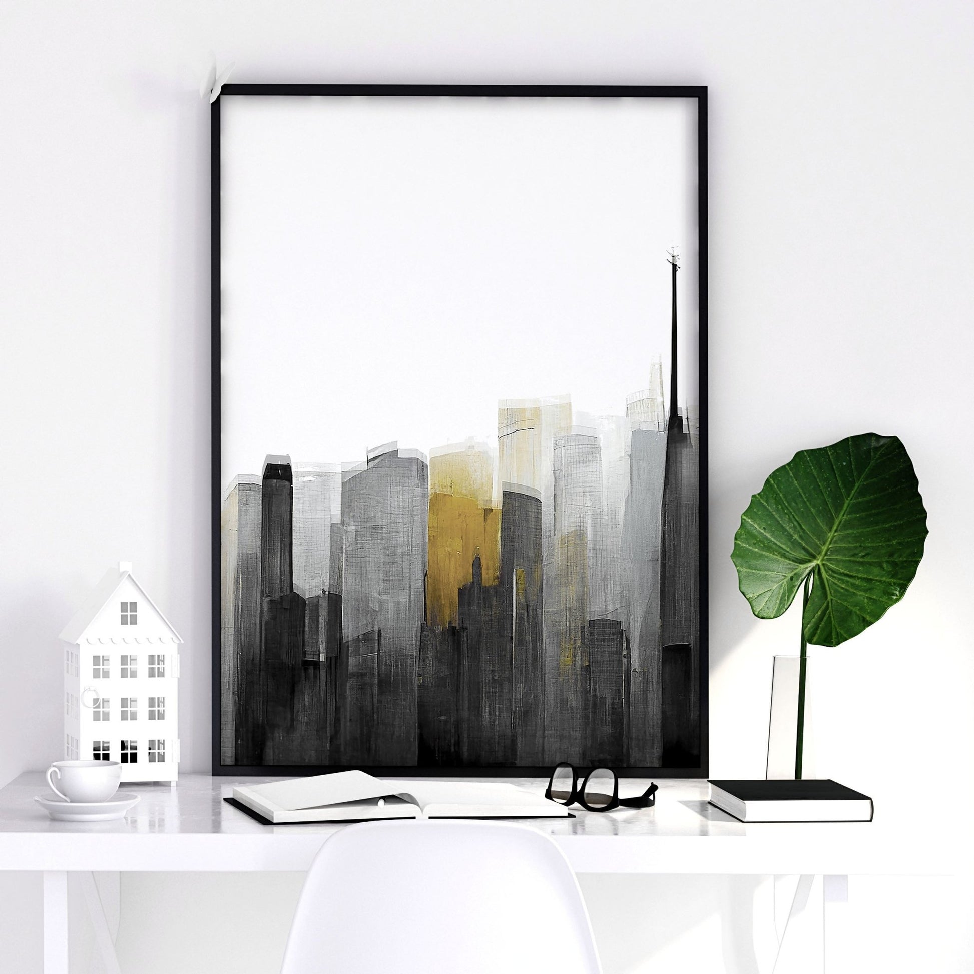 Contemporary Art For Walls | Set of 3 Urban Skyscrapers Wall art Prints