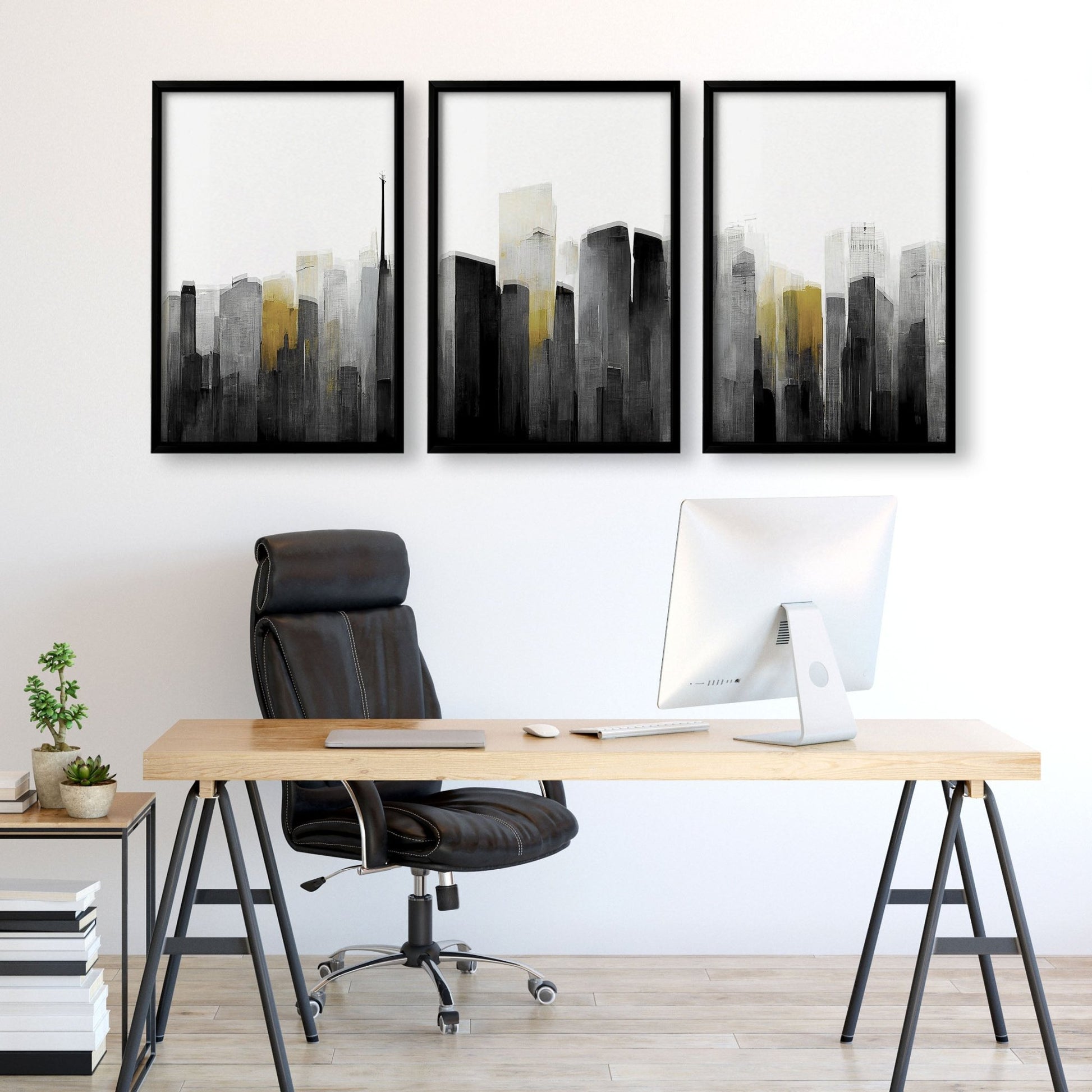 Contemporary Art For Walls | Set of 3 Urban Skyscrapers Wall art Prints