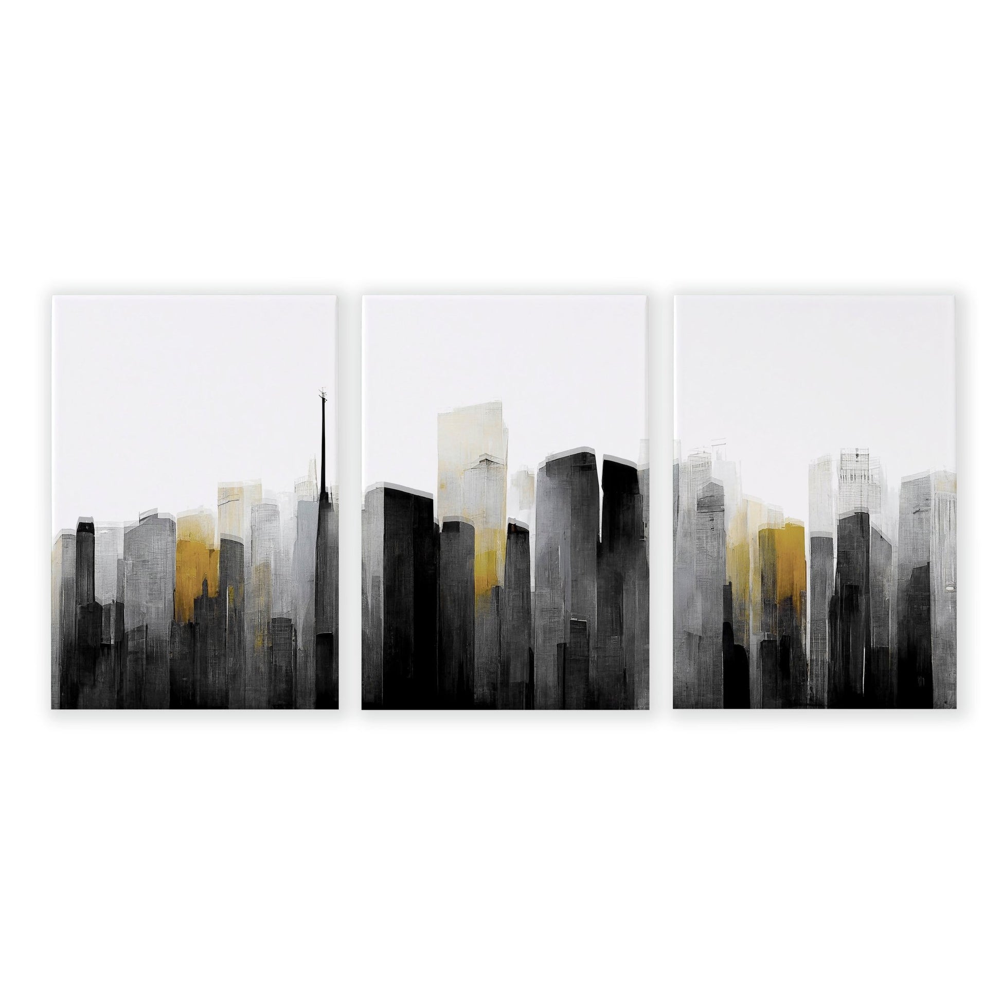 Contemporary Art For Walls | Set of 3 Urban Skyscrapers Wall art Prints