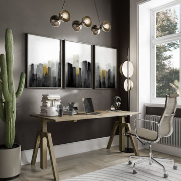 Contemporary Art For Walls | Set of 3 Urban Skyscrapers Wall art Prints