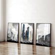 Contemporary Art Wall Decor | Set of 3 Urban Skyscrapers Wall art Prints