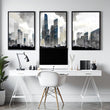 Contemporary Art Wall Decor | Set of 3 Urban Skyscrapers Wall art Prints