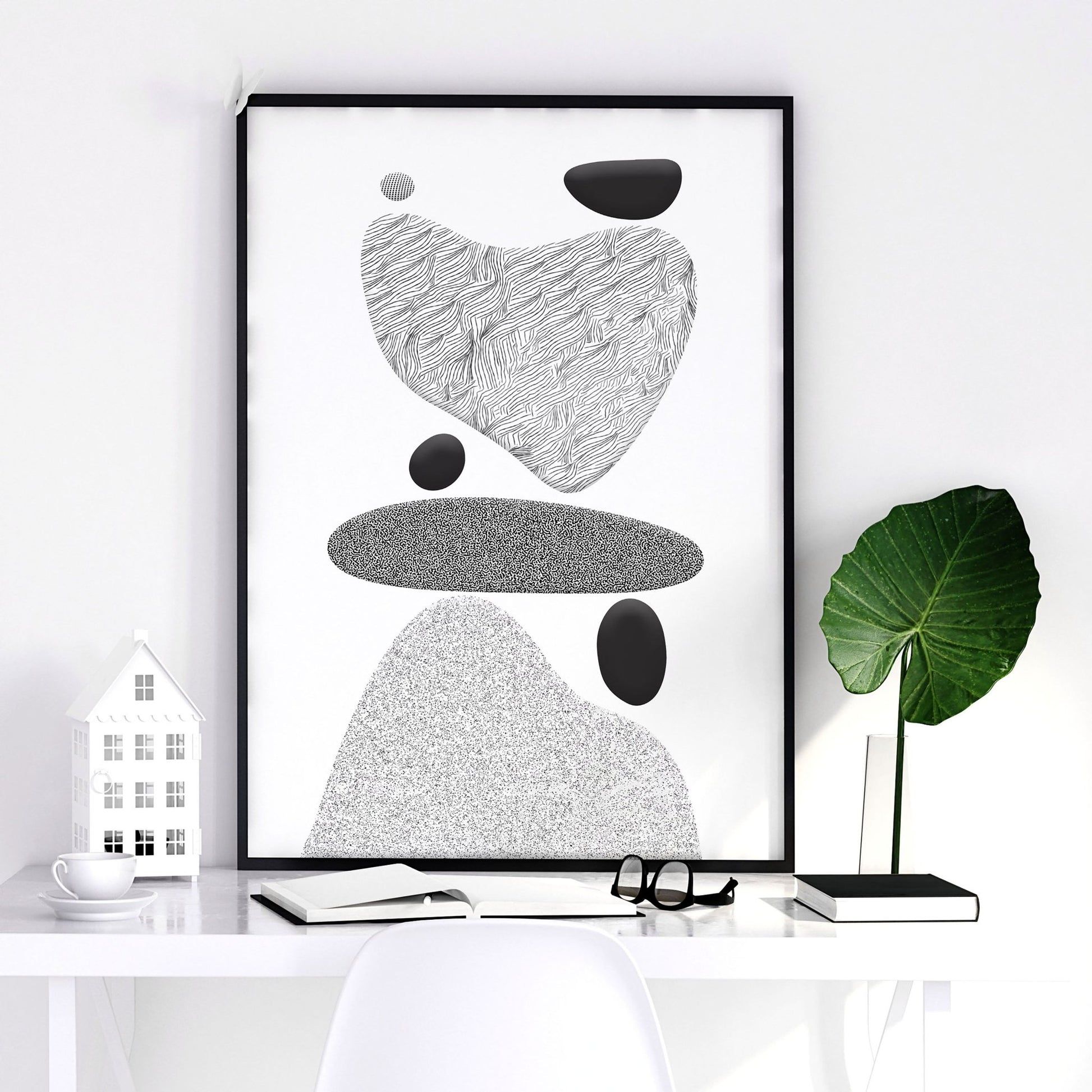 Contemporary Artwork For Living Room | Set of 3 wall art prints