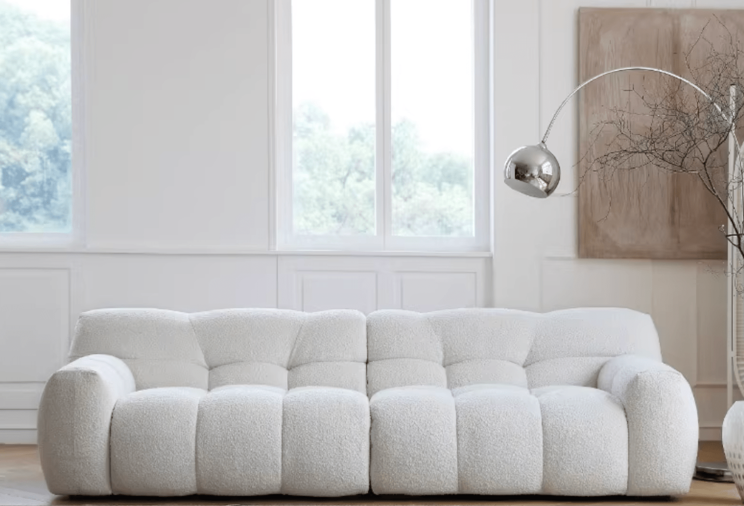 Cora Three Seater Sofa, Boucle