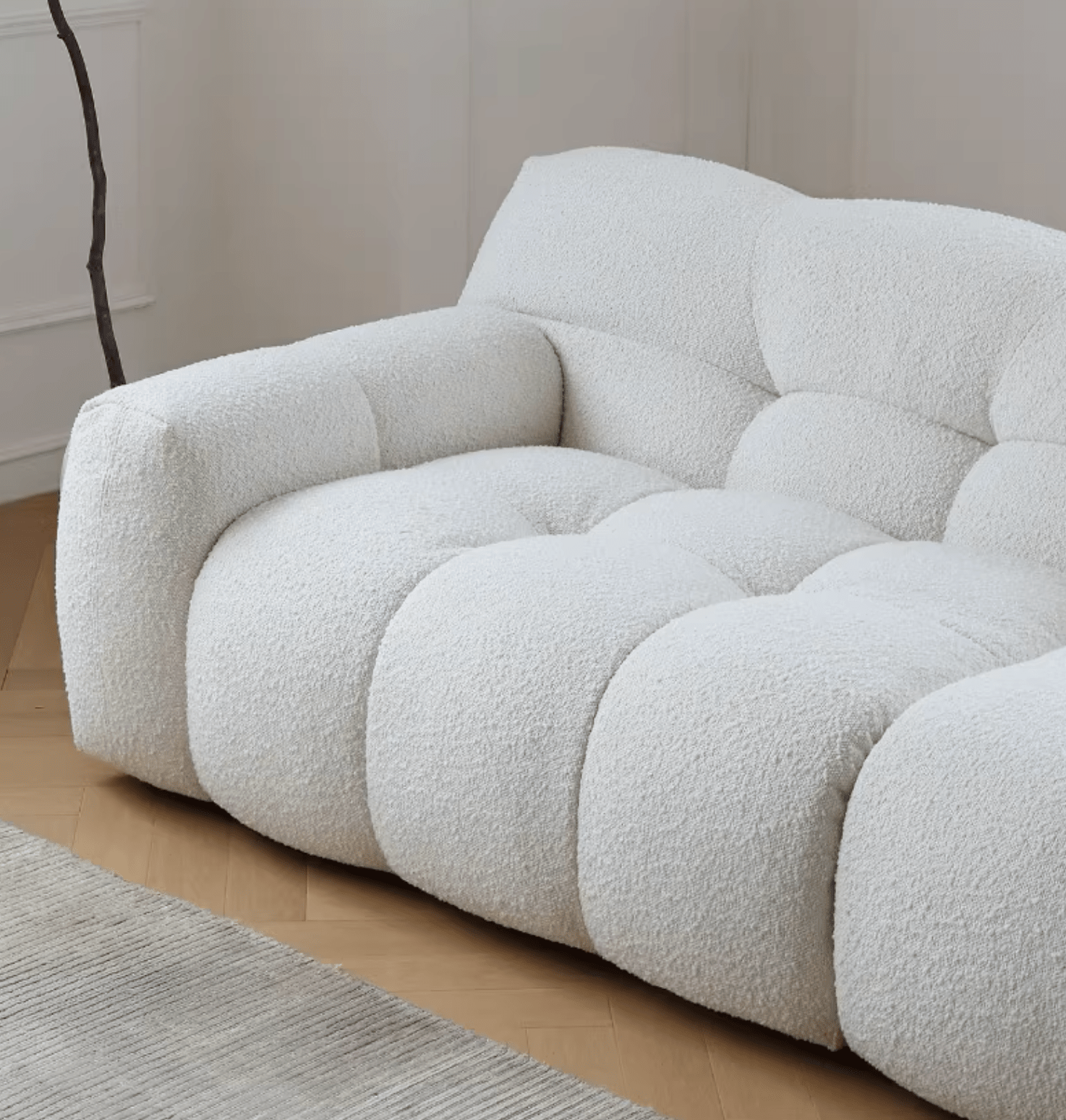 Cora Three Seater Sofa, Boucle