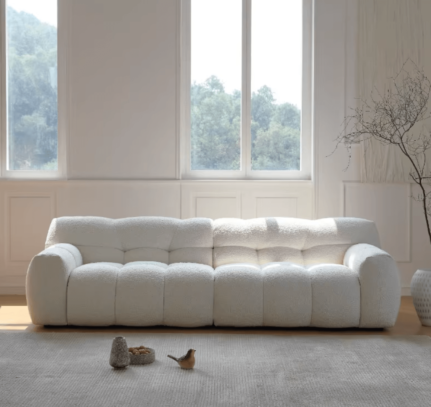 Cora Three Seater Sofa, Boucle