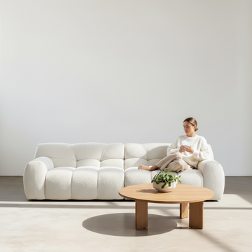 Cora Three Seater Sofa, Boucle
