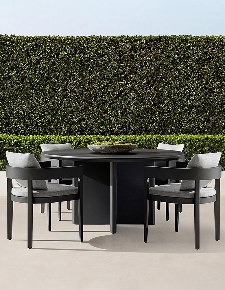 Cortez Outdoor Dining Table Set, Black