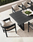 Cortez Outdoor Dining Table Set, Black