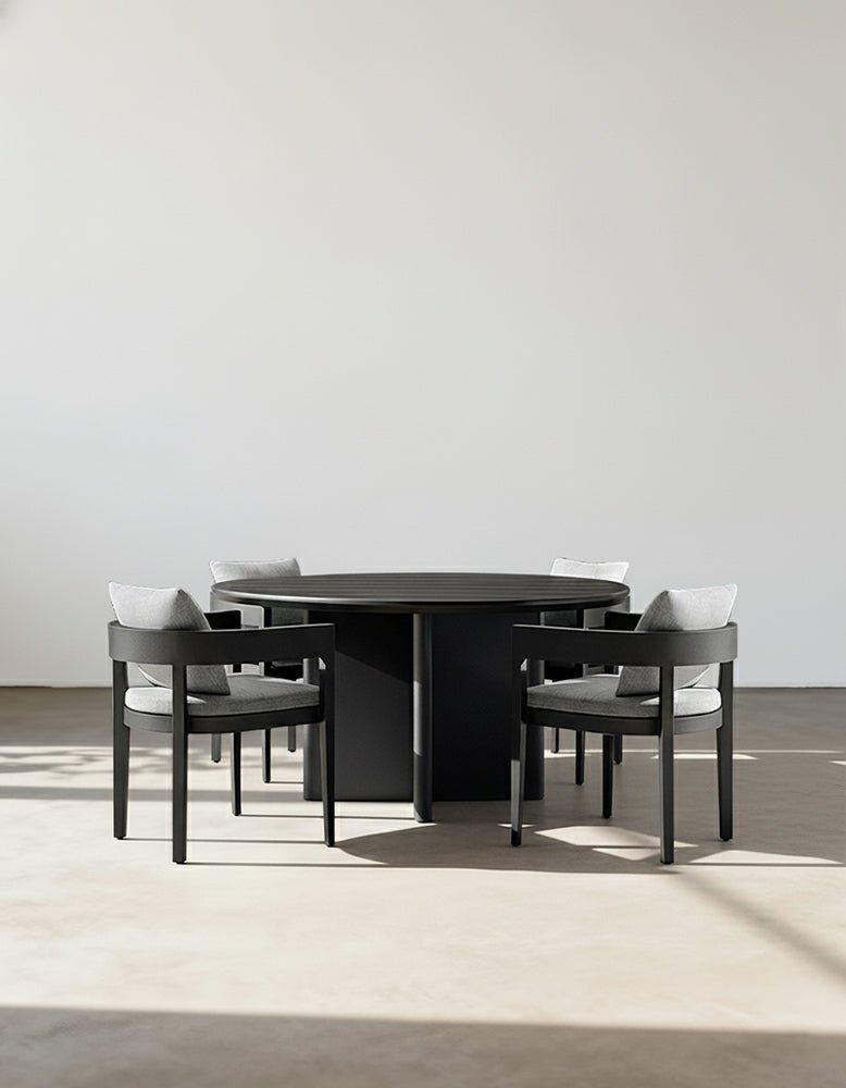 Cortez Outdoor Dining Table Set, Black