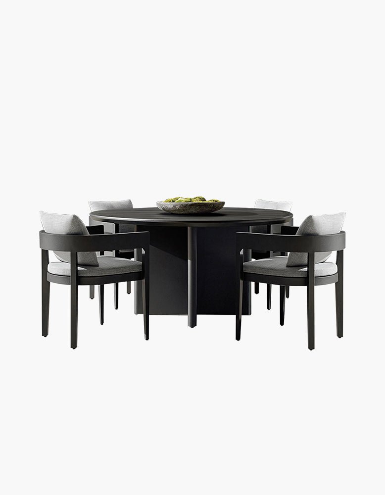 Cortez Outdoor Dining Table Set, Black