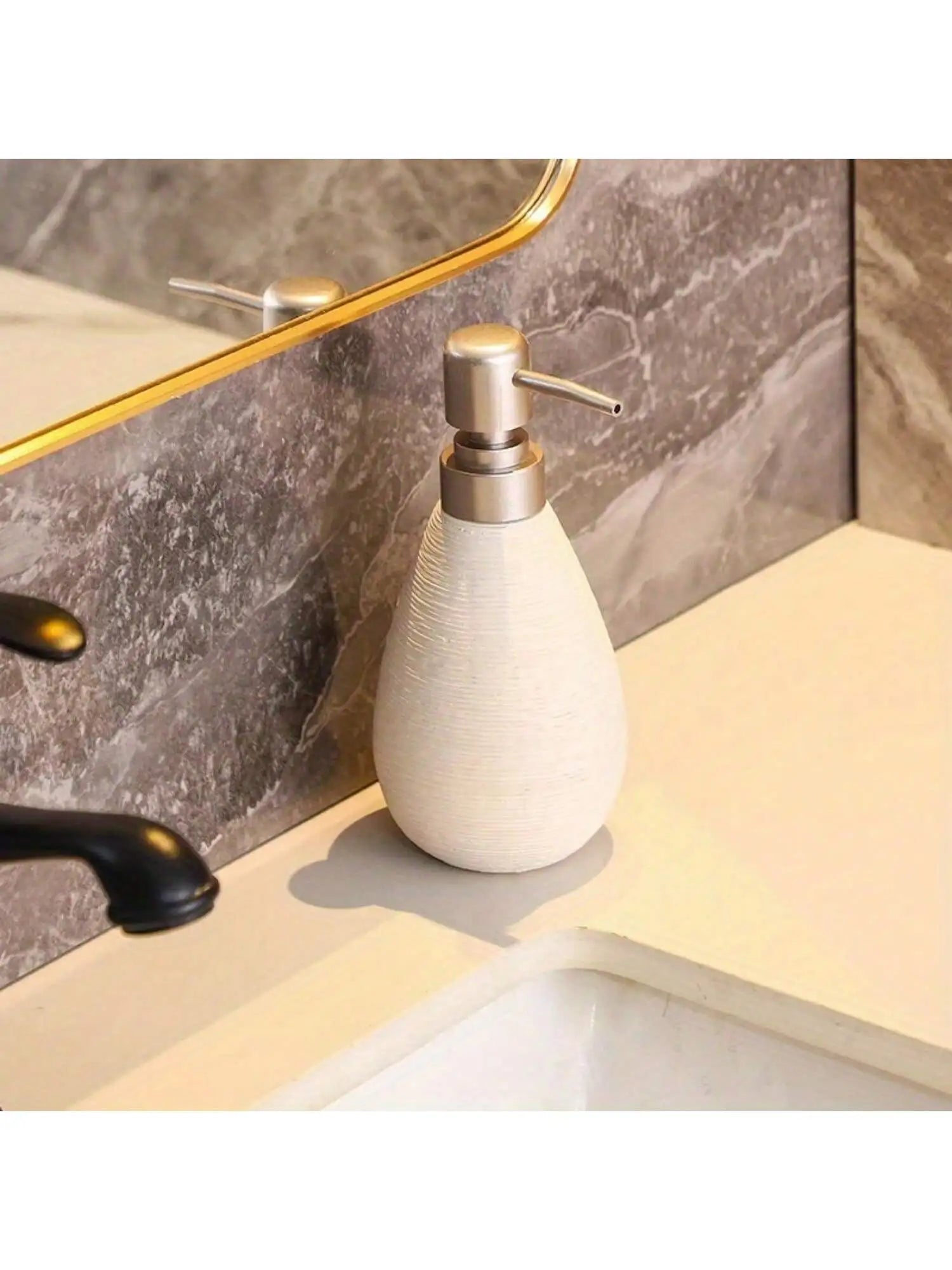 Creative Retro Style Ceramic Push - Type Soap Dispenser With Pump, Hand Soap Bottle, Suitable For Bathrooms Kitchens And Toilets