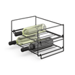 Cubeto Premium Stackable Wine Rack - Powder Coated Black Steel Storage Solution