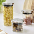 Cundo Premium Brushed Stainless Steel & Glass Storage Jar