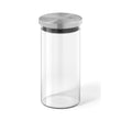 Cundo Premium Brushed Stainless Steel & Glass Storage Jar