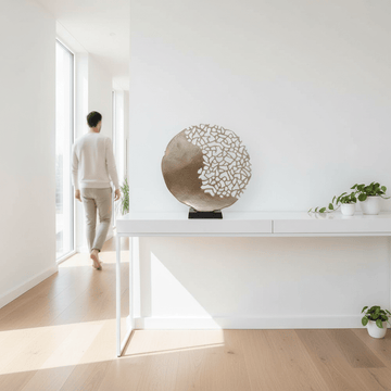 Daito Black And Gold Finish Round Sculpture