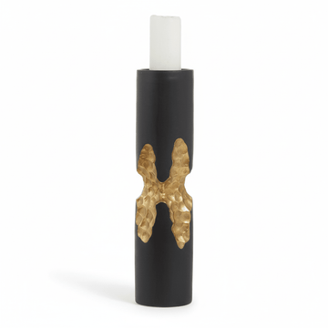 Daito Large Black and Gold Finish Candle Holder