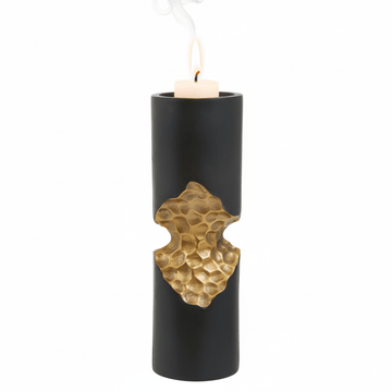 Daito Small Black and Gold Finish Candle Holder
