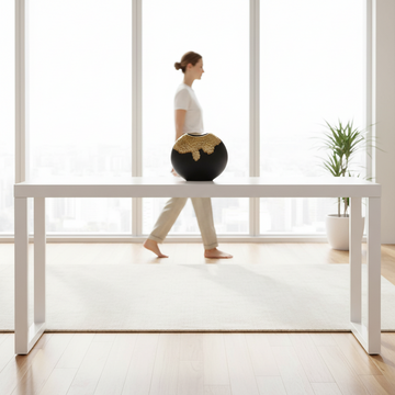 Daito Small Black And Gold Round Vase