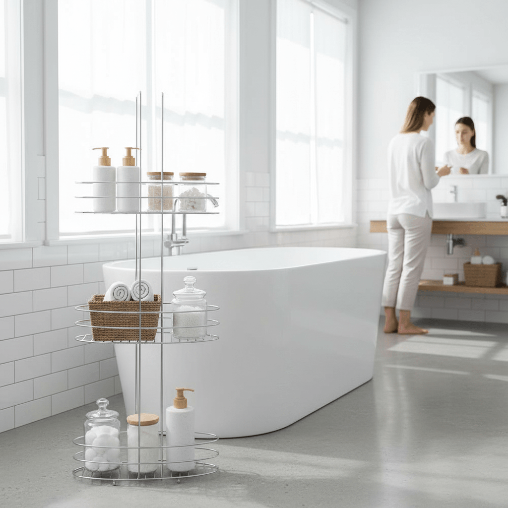 Dara 3 Tier Chrome Bathroom Organiser